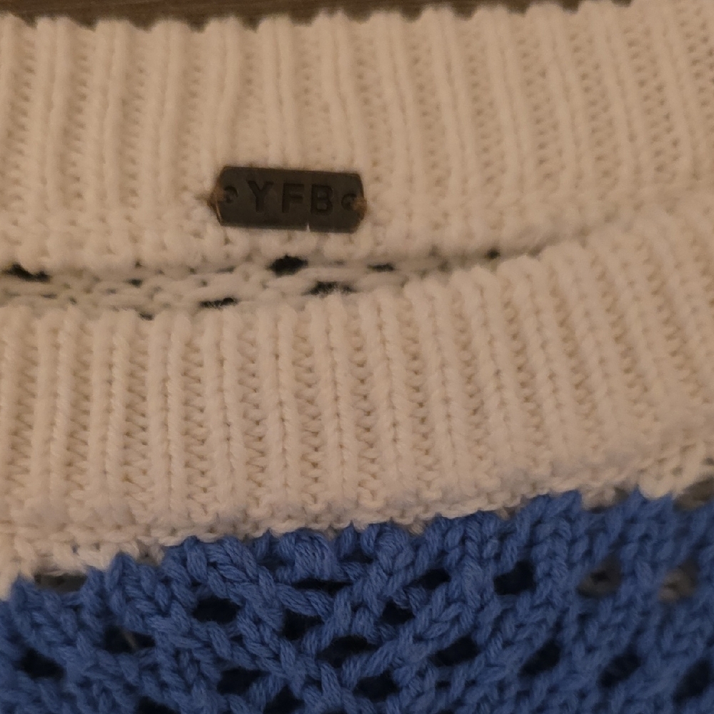 YFB Striped Knit Maxi Dress in Blue and White - Picture 2 of 4